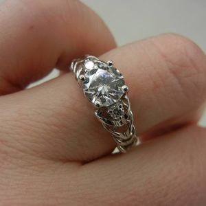 Ritani Braided Rhodium Plated White Gold Ring, Size 7.5